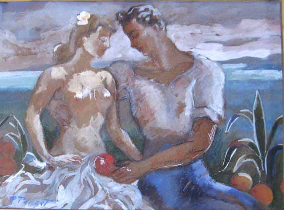 Amoureux sur le rivage